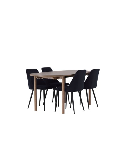 Matgrupp Andy med Night matstolar, 180 × 75 cm