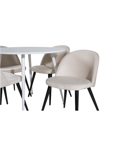 Matgrupp Plaza med Velvet matstolar