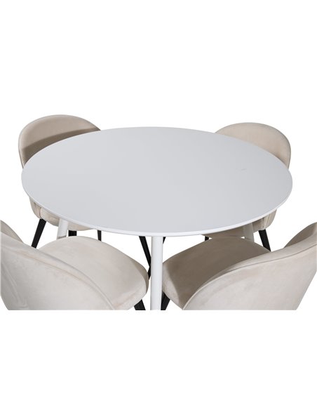 Matgrupp Plaza med Velvet matstolar