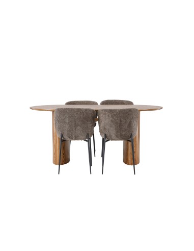 Matgrupp Isolde med Modesto matstolar, 180 × 90 cm