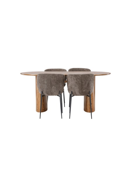 Matgrupp Isolde med Modesto matstolar, 180 × 90 cm