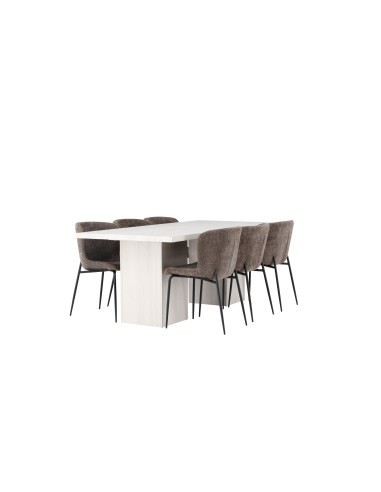 Matgrupp Olga med Modesto matstolar, 200 × 90 cm