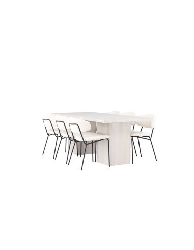 Matgrupp Olga med Chico matstolar, 200 × 90 cm