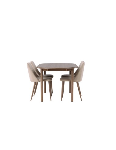 Matgrupp Andy med Night matstolar, 180 × 75 cm