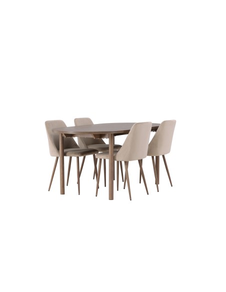 Matgrupp Andy med Night matstolar, 180 × 75 cm