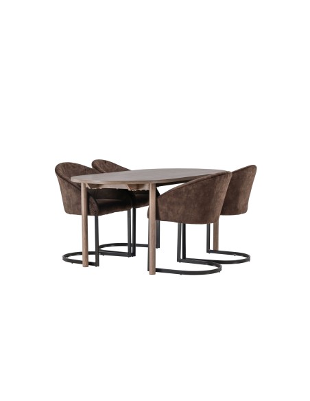 Matgrupp Andy med Evening matstolar, 180 × 75 cm