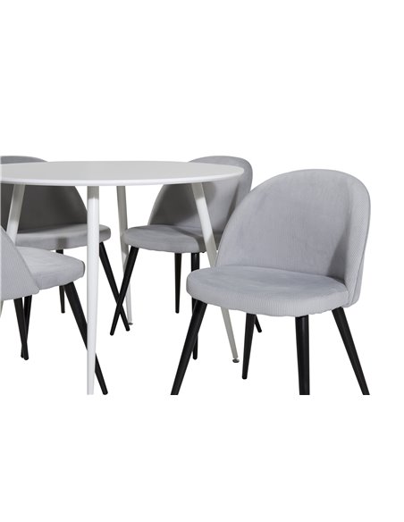 Matgrupp Plaza med Velvet matstolar