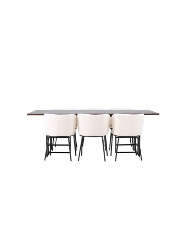 Matgrupp Ystad med Edina matstolar, 220 × 100 cm
