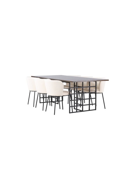 Matgrupp Ystad med Edina matstolar, 220 × 100 cm
