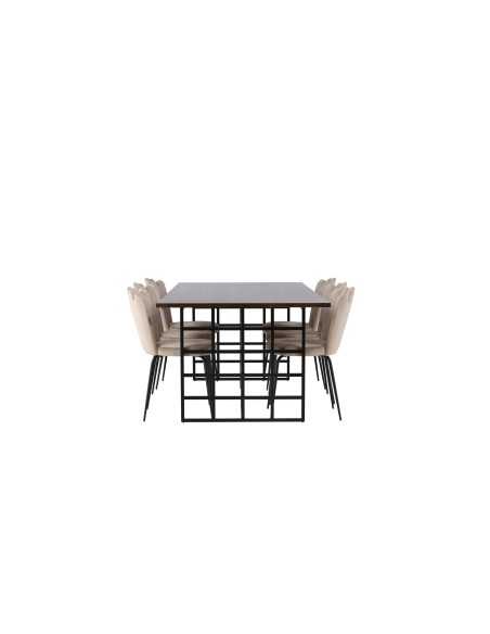 Matgrupp Ystad med Limhamn matstolar, 220 × 100 cm