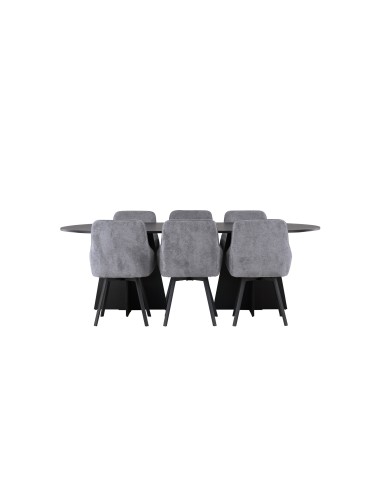 Matgrupp Bootcut med Rosie matstolar, 230 × 115 cm