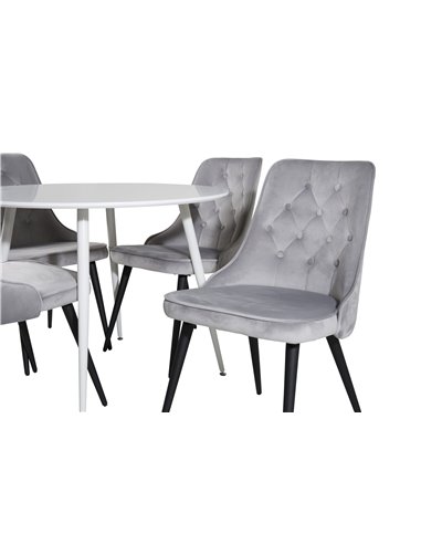 Matgrupp Plaza med Velvet Deluxe matstolar