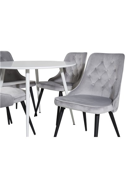 Matgrupp Plaza med Velvet Deluxe matstolar