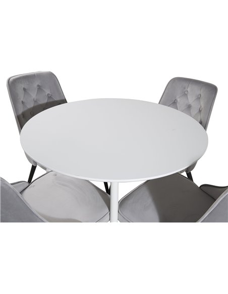Matgrupp Plaza med Velvet Deluxe matstolar