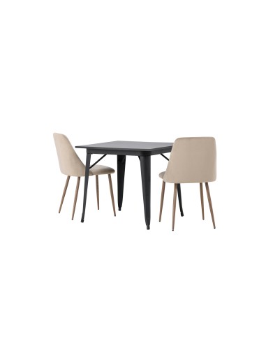 Matgrupp Tempe med Night matstolar, 80 × 80 cm