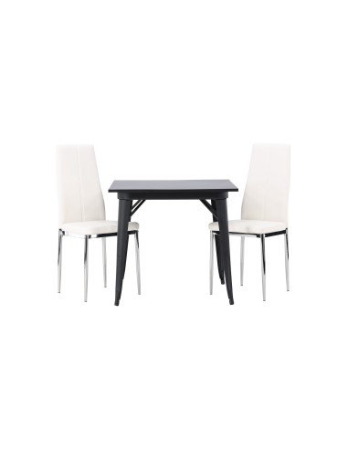 Matgrupp Tempe med Pastill matstolar, 80 × 80 cm