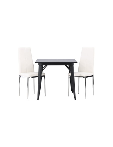 Matgrupp Tempe med Pastill matstolar, 80 × 80 cm