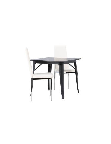 Matgrupp Tempe med Pastill matstolar, 80 × 80 cm