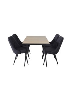 Matgrupp Silar med Velvet Deluxe matstolar, 120 × 80 cm