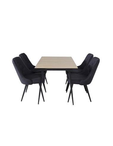 Matgrupp Silar med Velvet Deluxe matstolar, 120 × 80 cm