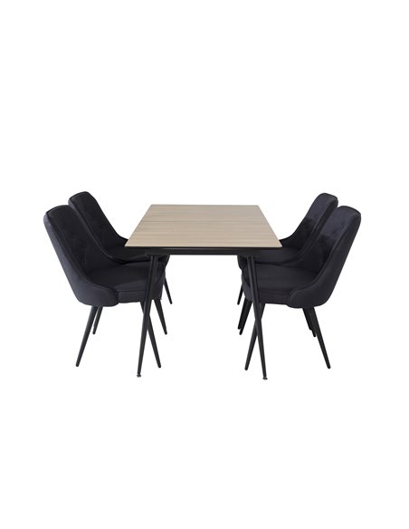 Matgrupp Silar med Velvet Deluxe matstolar, 120 × 80 cm