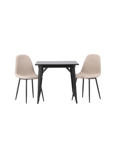 Matgrupp Tempe med Polar matstolar, 80 × 80 cm