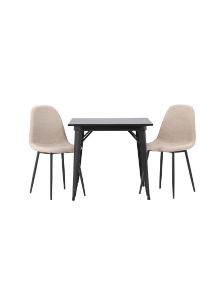 Matgrupp Tempe med Polar matstolar, 80 × 80 cm