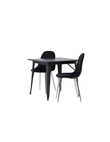 Matgrupp Tempe med Polar matstolar, 80 × 80 cm