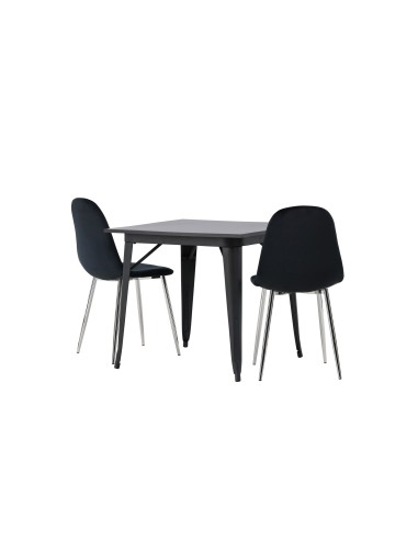 Matgrupp Tempe med Polar matstolar, 80 × 80 cm