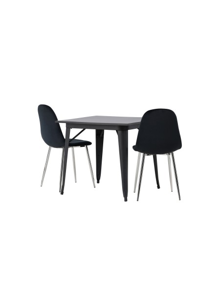 Matgrupp Tempe med Polar matstolar, 80 × 80 cm