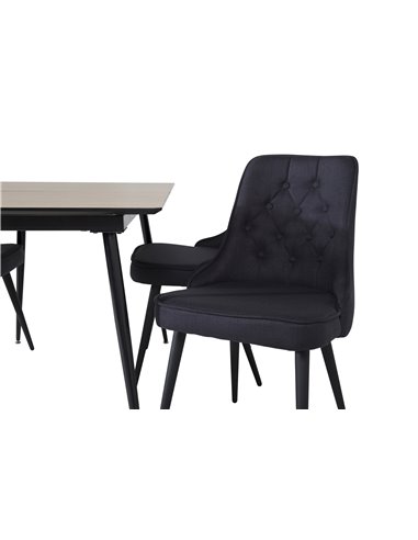 Matgrupp Silar med Velvet Deluxe matstolar, 120 × 80 cm