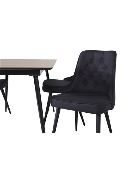 Matgrupp Silar med Velvet Deluxe matstolar, 120 × 80 cm