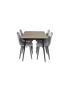 Matgrupp Silar med Polar matstolar, 120 × 80 cm