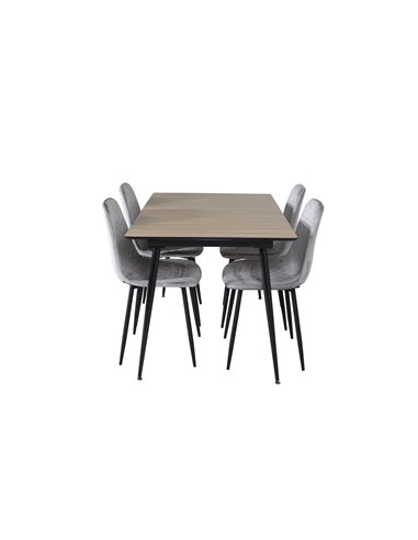 Matgrupp Silar med Polar matstolar, 120 × 80 cm