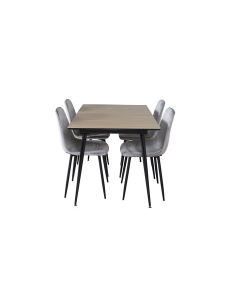 Matgrupp Silar med Polar matstolar, 120 × 80 cm