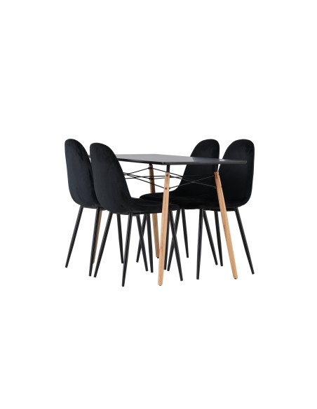 Matgrupp Danburi med Polar matstolar, 120 × 60 cm
