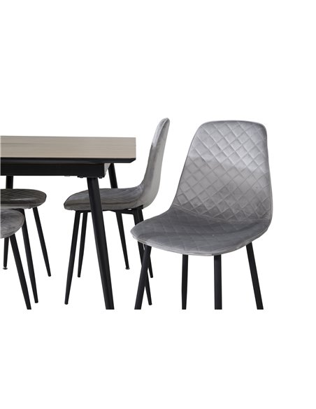 Matgrupp Silar med Polar matstolar, 120 × 80 cm