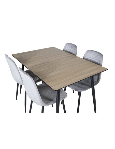 Matgrupp Silar med Polar matstolar, 120 × 80 cm