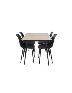 Matgrupp Silar med Polar matstolar, 120 × 80 cm