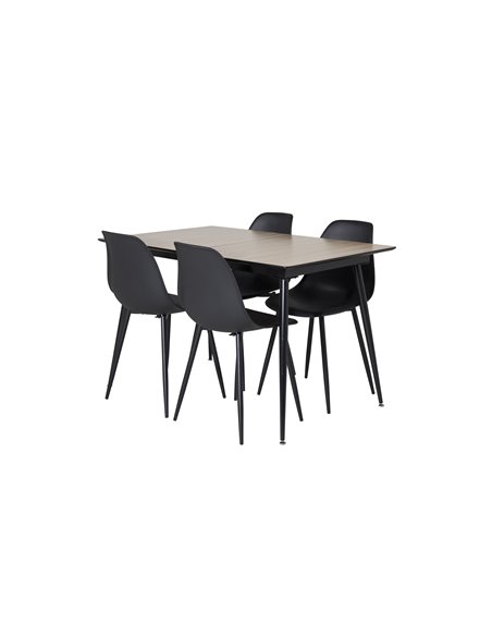 Matgrupp Silar med Polar matstolar, 120 × 80 cm