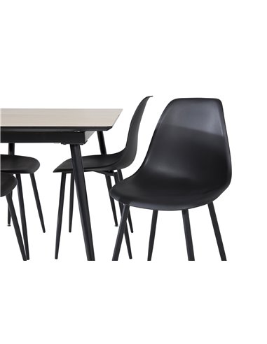 Matgrupp Silar med Polar matstolar, 120 × 80 cm