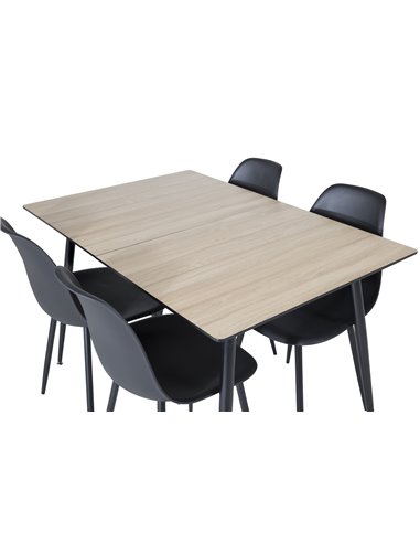 Matgrupp Silar med Polar matstolar, 120 × 80 cm