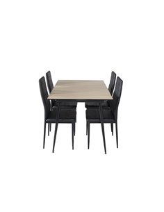 Matgrupp Silar med Slim matstolar, 120 × 80 cm