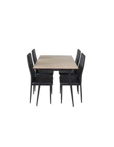 Matgrupp Silar med Slim matstolar, 120 × 80 cm