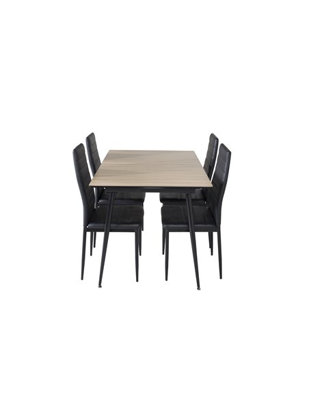 Matgrupp Silar med Slim matstolar, 120 × 80 cm