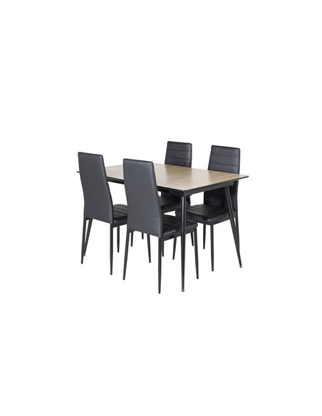 Matgrupp Silar med Slim matstolar, 120 × 80 cm