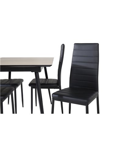 Matgrupp Silar med Slim matstolar, 120 × 80 cm