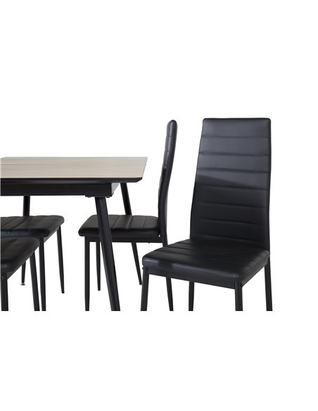 Matgrupp Silar med Slim matstolar, 120 × 80 cm