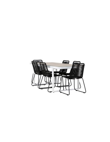 Matgrupp Merlo med Lindos matstolar, 200 × 90 cm
