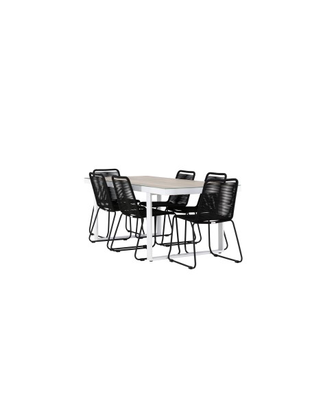 Matgrupp Merlo med Lindos matstolar, 200 × 90 cm